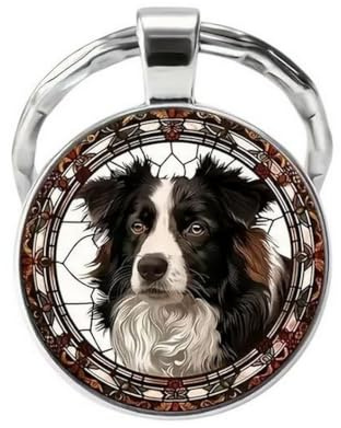 Schlüsselanhänger, Taschenschmuck Cabochon Schäferhund Border Collie