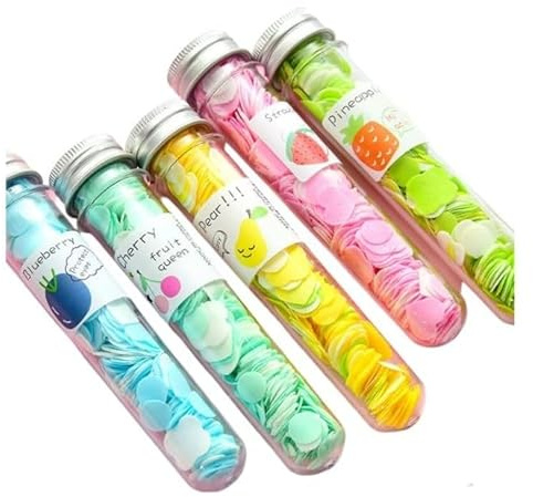 5 Box Multicolor Portable Disposable Paper Soap Confetti Soap Sheets Flakes for Washing Hand, Portable Disposable Travel Scented Bath Slice for Travel and Outdoor