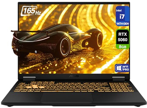 ASUS TUF F16 Gaming Laptop, Intel i7-14650HX, 64 GB DDR5 RAM, 2 TB PCIe SSD, 16'' FHD+ (1920x1200) 165Hz Display, Nvidia G-Force RTX 5060, RGB Backlit Keyboard, W11 Pro, Jaeger Grey