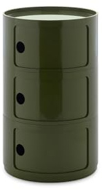Kartell Componibili Big, Container 3-fächer, Durchmesser 42 cm, Grün