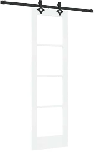 Puerta corredera blanca 61 x 198,5 cm madera maciza de pino y cristal puerta de entrada exterior puerta lateral puerta puerta frontal hoja de seguridad protección acústica