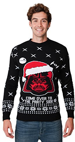 HSA Christmas Xmas Jumper Football Sweater Mens Ladies Unisex Novelty (Large, Darth Vader)