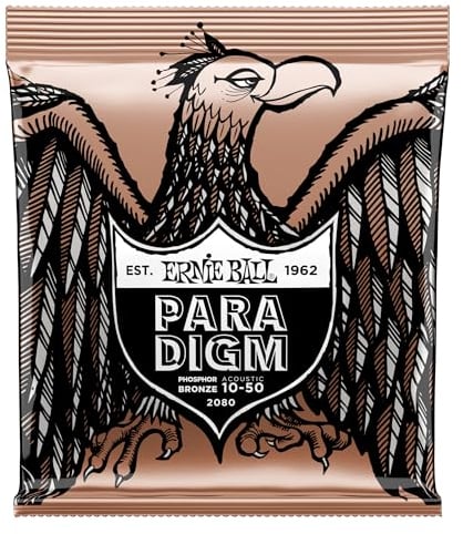 Ernie Ball Paradigm Extra Light - Cuerdas para guitarra acústica, bronce fosforado, calibre 10-50