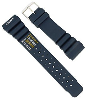 PUREgrey Sport - Taucheruhrarmband Kautschuk/Silikon blau 20mm mit Edelstahlschließe