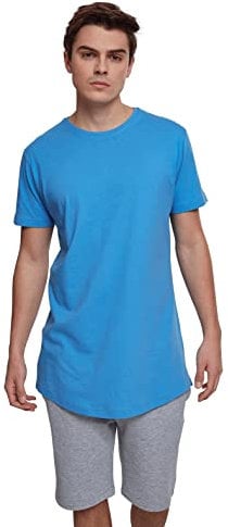 Urban Classics Herren Shaped Long Tee T-Shirt, Blau (horizonblue), XS