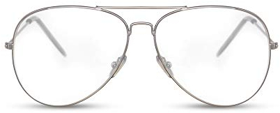 Cheapass Piloten-Brille Silber-n Transparent-e Linsen Flieger-Brille Pilot Metall Damen Herren