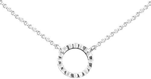 Nagel Jewellery Anhänger Ring - white Stripes mit Silberkette | Kette und Anhänger aus 925 Sterling Silber | Silberanhänger | Geschenk