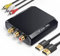 WENTER RCA to HDMI Converter, 1080P AV to HDMI Converter, Mini Composite CVBS Audio Video Adapter for VCR/VHS/Xbox/PS3/N64/Wii/Blue-Ray DVD Players (With RCA male cable & HDMI cable)