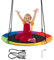 COSTWAY Columpio Nido Niños Columpio Redondo Diámetro 100cm Altura Ajustable Carga hasta 150 kg (Colorido)