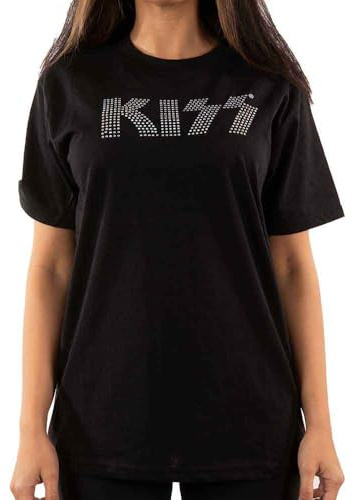 KISS T Shirt Diamante Classic Band Logo Nue offiziell Unisex Schwarz L