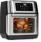 Klarstein AeroVital Fry freidora de aire caliente - 1500 W, tamaño XL de 10 l, 9 programas, carcasa Cool Touch, programable 60 minutos, termostato hasta 220 °C, control táctil, negro/plateado