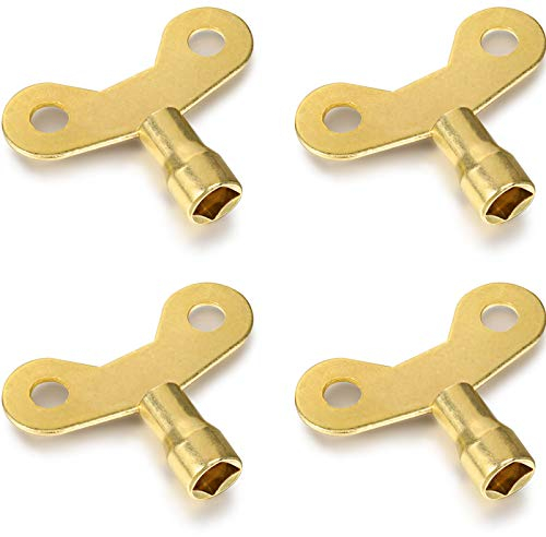 4 Stücke Kühler Schlüssel Massiver Messing Kühler Entlüftungsschlüssel Entlüften Luft Ventil Schlüssel Uhrentyp Klempner Ventil Schlüssel für Heizkörper und Wasserhähne