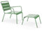 Oviala Fauteuil Relax et Repose Pied en métal Vert Cactus - Palavas