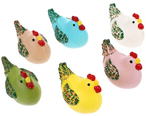STOBOK Miniatur Henne Figuren Ostern Dekofiguren Tierfiguren 6 Stück Huhn Figuren Kunststoff Osterdeko Frühlingsdeko Tischdeko Kunststoff Ornament Ostern Frühling Party Dekoration