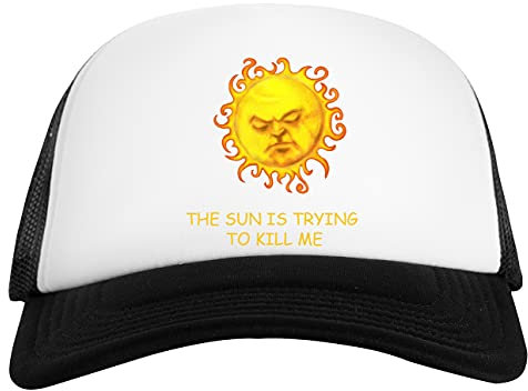 The Sun is Trying to Kill Me Weiß Schwarz Unisex Baseball Cap White Black Unisex
