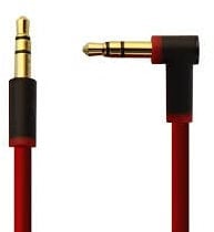 LondonExpress Replacement RED 3.5mm Straight - L Bend Jack Audio AUX Cable Cord Wire Lead for Beats Dr Dre