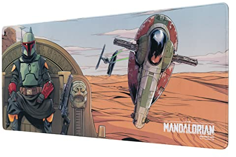Grupo Erik Gaming Mauspad XXL The Mandalorian Boba Fett - Mousepad Groß - Gaming Mousepad XXL - Mauspad Gaming - rutschfeste Unterseite, Wasserabweisend und verstärkte Kanten - Star Wars Fanartikel