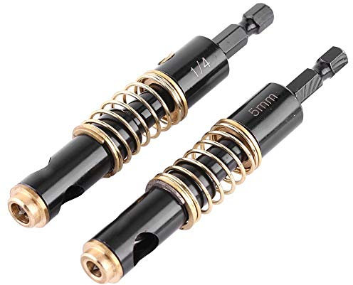 Eujgoov 5mm Black Hinge Drill Bits Hex Shank Door Window Cabinet Self Centering Hinge Tapper Hole Openning Puncher Bits Woodworking Tools
