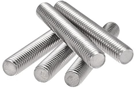 sourcing map 5Pcs M8 x 50mm Tige Filetée Entièrement 304 Inox Acier Droite Main Fil