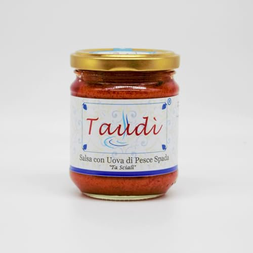 Taudì Conserve Salsa Gourmet con Huevas de Pez Espada “Ta Sciali” – Caviar de Pez Espada Artesanal Siciliano, 100% Natural, Sin Conservantes – Delicia Mediterránea – Tarro de Vidrio 180 g