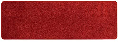 Primaflor Kurzflor Wohnzimmerteppich - Mumbai, Rot, 67x200 cm, Viele Größen und Farben, Moderner Teppich für Kinderzimmer, Arbeits- und Schlafzimmer, Fußbodenheizung geeigneter Teppichläufer