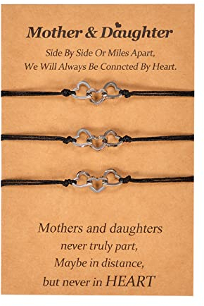 BOCHOI Mutter Tochter Armband Passendes Wunsch Herz Armband für 3 Frauen Mädchen Muttertagsgeschenk