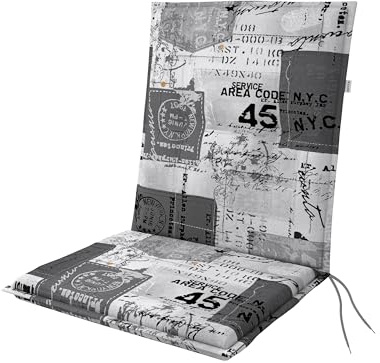 Doppler / Niederlehner Living/Gartenstuhlauflage/Niederlehner/Grau Weiß/ca. 100 x 48 x 6 cm