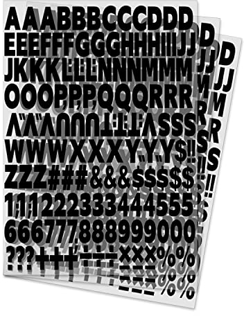 504 Stück 2.5 cm Aufbügel-Wärmeübertragungsbuchstaben und Zahlen, Alphabet, Stoff-Vinyl-Buchstaben, DIY, für Sporttrikots T-Shirts, Kleidung, Basteln, Dekoration (5 Farben optional) (schwarz)