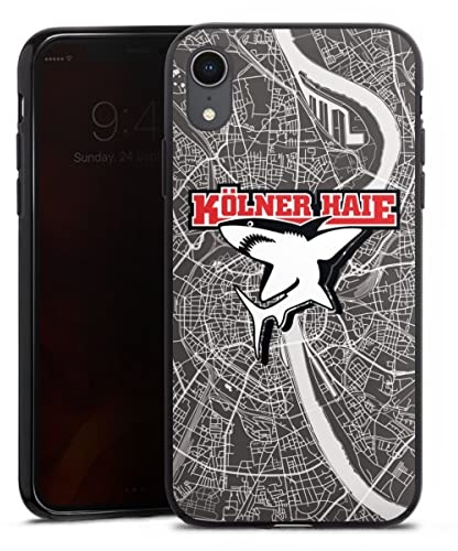 Silikon Hülle kompatibel mit Apple iPhone Xr Case schwarz Handyhülle Offizielles Lizenzprodukt Kölner Haie Eishockey