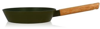 OGO LIVING - POÊLE ECTOR 20CM EN ALUMINIUM KAKI AVEC MANCHE EN BOIS - 7930293 - Tous feux dont induction