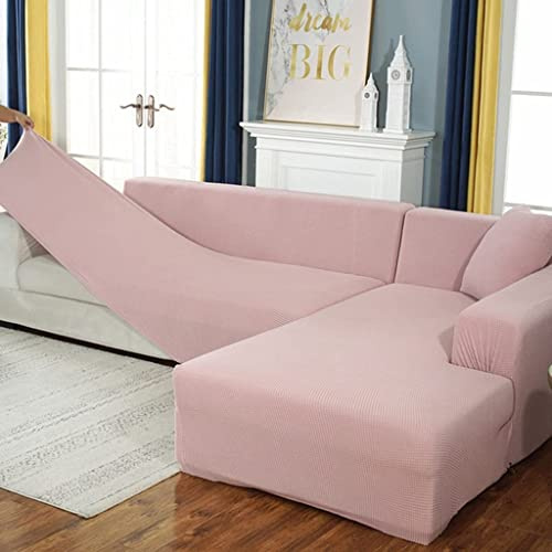AYouge Sofabezug,Sofabezug Ecksofa-Sofabezug Stretch Sofabezug mit festem Schaumstoffstab für 1/2/3/4 Sitzer（L-förmiges Ecksofa erfordert Zwei）