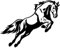 Pferde Aufkleber, 19cmx15cm Reflektierender Auto Stlying Aufkleber Laufende Pferd Wandsticker Wasserfest Running Horse Sticker Universal PVC Trim Aufkleber für Autofenster LKW Anhänger-1 Stück