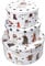 SiXsigma Sports Set of 3 Round Nesting Cake Storage Tins airtight Bakery Large Medium Small Bakery Biscuit Food Sweet Storage tins Food containers lids Kitchen Romantic Dogs (MT-DOG-CTS)