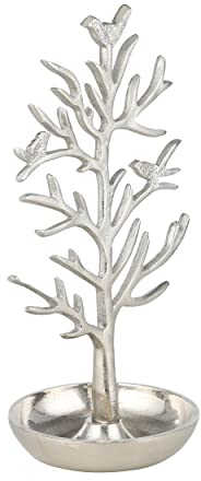 EGLO LIVING Schmuckständer Baum Gifu, Schmuckaufbewahrung für Ketten, Ringe und Ohrringe, Deko für Wohnzimmer und Schlafzimmer, Tischdeko aus Metall in Silber, 32 cm