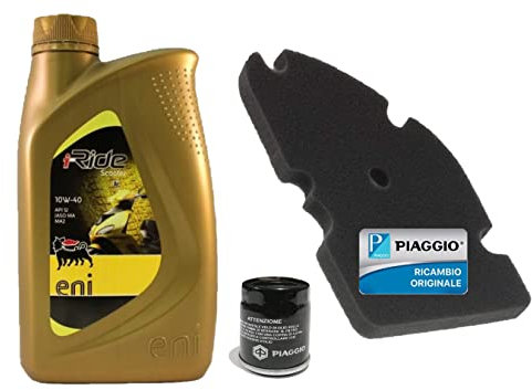 KIT TAGLIANDO FILTRO OLIO FILTRO ARIA + OLIO PER PIAGGIO VESPA GTS 125 - GTS 250 - VESPA GTS 300 - GTS 300 TUTTI I MODELLI ORIGINALE.
