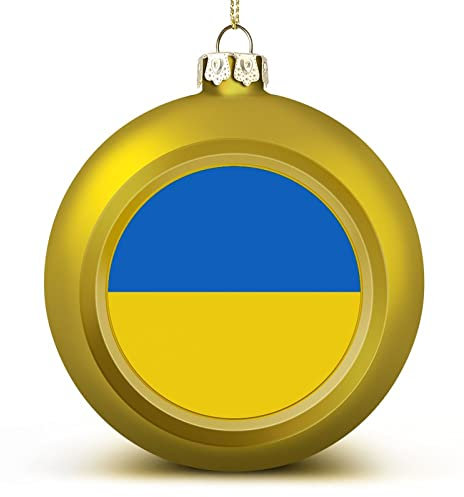 Ukraine Weihnachtskugeln Ornamente Ukraine Nationalflagge Weihnachtsdekorationen Baumkugeln für Urlaub Hochzeit Party Dekoration, Weihnachten hängende Kugeln Baumschmuck