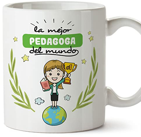 MUGFFINS Tazas para PEDAGOGA mujer - En Español - Mejor del mundo - 11 oz / 330 ml - Regalo original y divertido