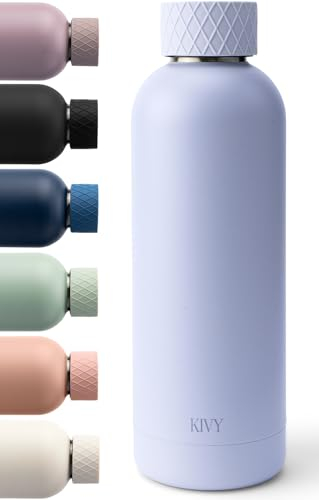KIVY Trinkflasche Edelstahl 500ml, 1l - Auslaufsichere Thermosflasche 500ml - Kohlensäure geeignet - Thermosflaschen - Trinkflasche Aesthetic - Thermoskanne 500ml - Thermoflasche - Thermo Flasche