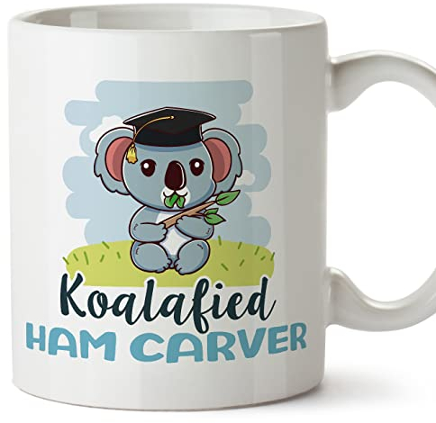 MUGFFINS HAM Carver Man Mug - in English - Koalafied - Funny Gift for Colleagues - Ceramic 11oz Mug