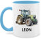 Tasse Tassen 325ml - Trecker Name I Trecker Fan I Traktor Geschenk personalisiert I Geschenk Landwirt - 325 ml - Hellblau - geschenkideen für landwirte teetasse einschulung traktoren leon haferl