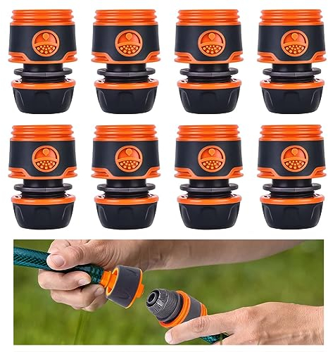 YZDZSW Schlauchverbinder, 8 Stück 1/2 Zoll Schlauchanschluss, Schlauchanschluss Wasserhahn Robust Hahnverbinder für Gartenschläuche Schlauchdüsen Spritzpistolen
