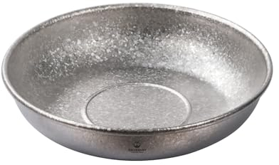 SILVERANT Piatto da campeggio in titanio, ciotole in titanio ultra spesse e resistenti, kit per pentole a parete singola, con borsa a rete per il trasporto, per escursioni all'aperto, zaino in spalla,
