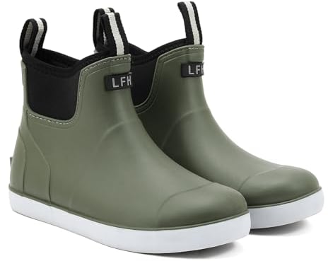 Stivali Gomma Uomo, Adulto Impermeabile Leggere Comode Shorty Boots, Resistenti all'Usura Stivali Da Pesca da Lavoro Nero Scarpe Da Giardino Per l'esterno