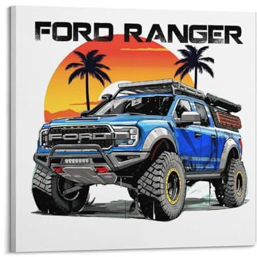 LADV Vintage Hardcore Offroad SUV Poster für Ford Ranger, dekoratives Gemälde, Leinwand, Wandkunst, Bild, 70 x 70 cm