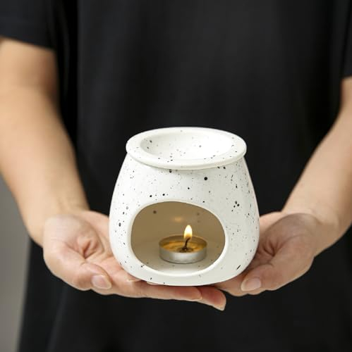 Keramik Duftlampe Keramik Ölbrenner, Aromalampe Teelichthalter Aromadiffuser Stövchen Für ätherische Öle, Duftöl Und Duftwachs, Kerzenbrenner Für Büro, Schlafzimmer, Yoga (G)