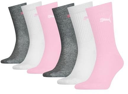 PUMA JUNIOR CREW Kinder Tennis Socken für Mädchen und Jungen 6er Pack