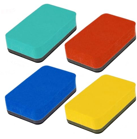 Cancellino Lavagna Magnetica Bianca, 4 Pezzi Cancellino Lavagna Gesso Gomma Lavagna Bianca Gomme Magnetiche, Pugna per Lavagna Bianca Cancellabile a Secco, per Aula di Casa e Ufficio
