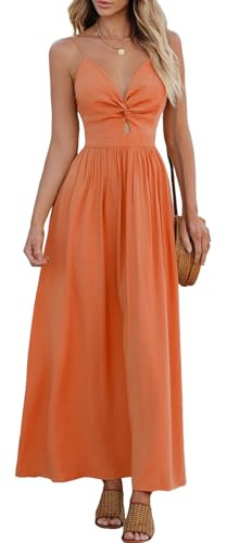 CUPSHE Vestido de Verano para Mujer, Cuello en V, con Tirantes, Estilo Bohemio, Informal, para Fiesta en la Playa
