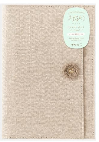 Midori 15360006 Heftumschlag, Log B6 Stoff, beige