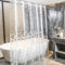 LUKDUNG Tenda da bagno 180 x 180 cm, antimuffa in bagno, tenda per vasca da bagno, doccia, in tessuto, impermeabile, lavabile, PEVA Shower Curtain con 12 anelli per tenda da doccia